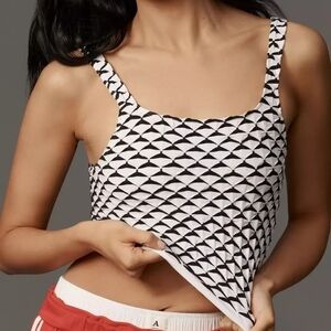 Anthropologie Black and White Textured Top